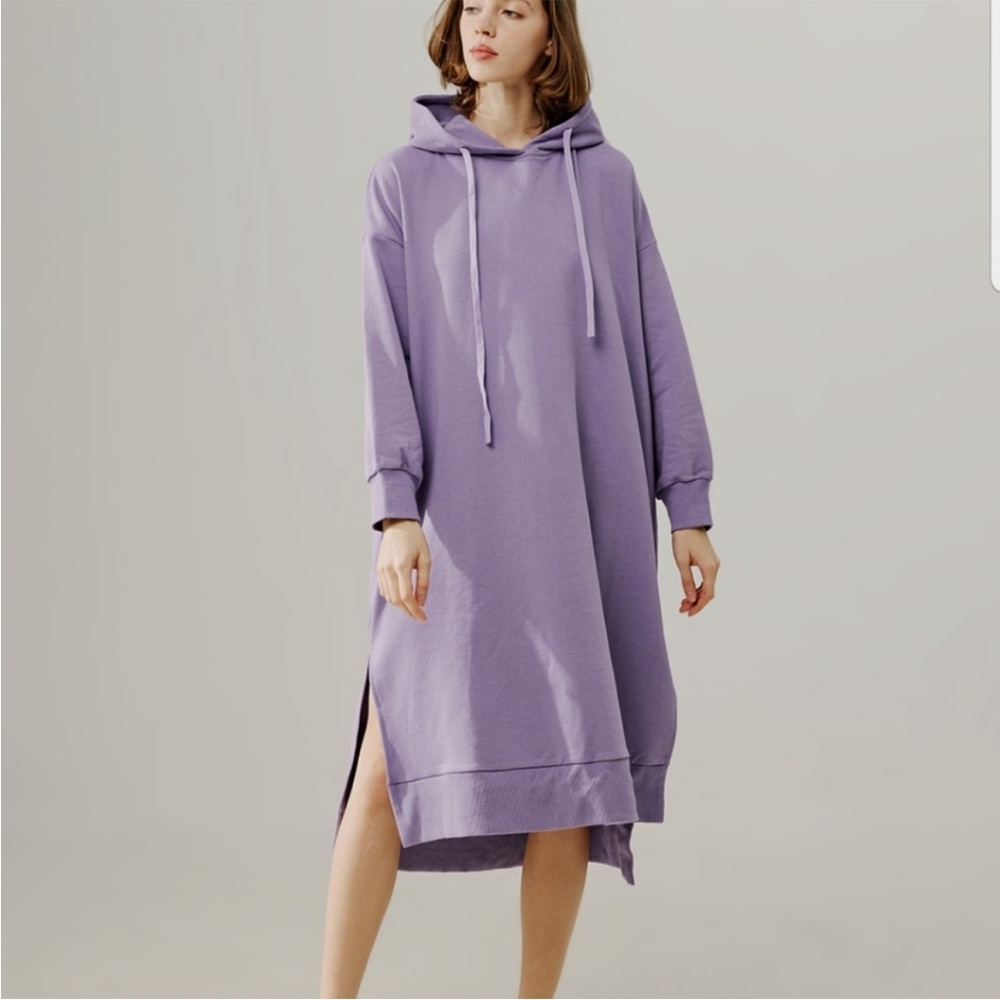 NWOT Nap Loungewear Pullover Sweatshirt Hoodie Dress Purple Lilac XS
